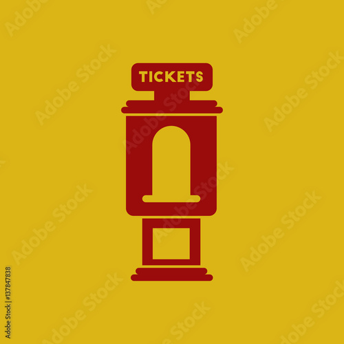 Vector illustration in flat style cinema ticket booth