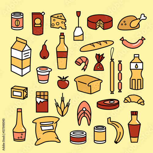 Food icons. Vector set.
