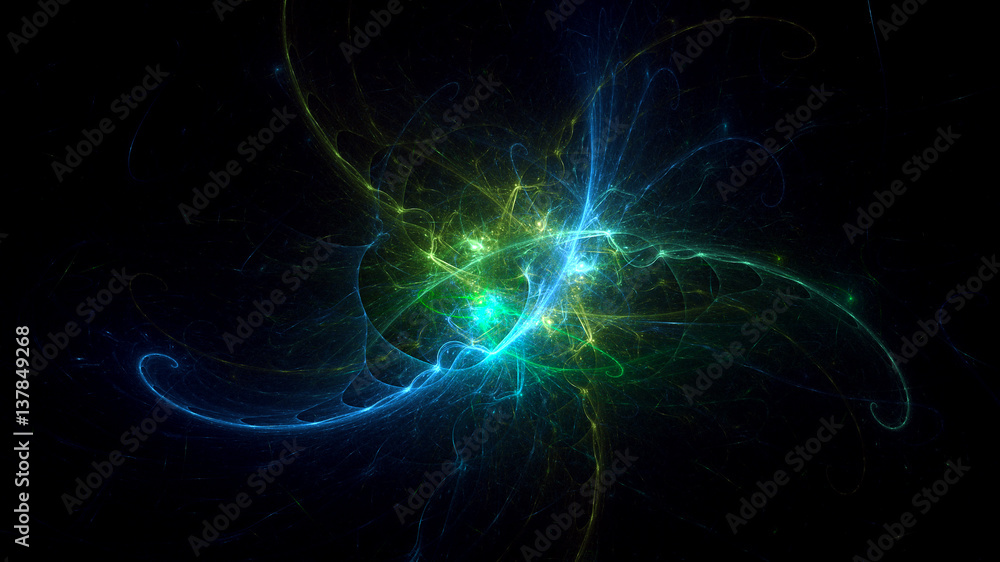 Fototapeta premium 3D rendering abstract fractal light background