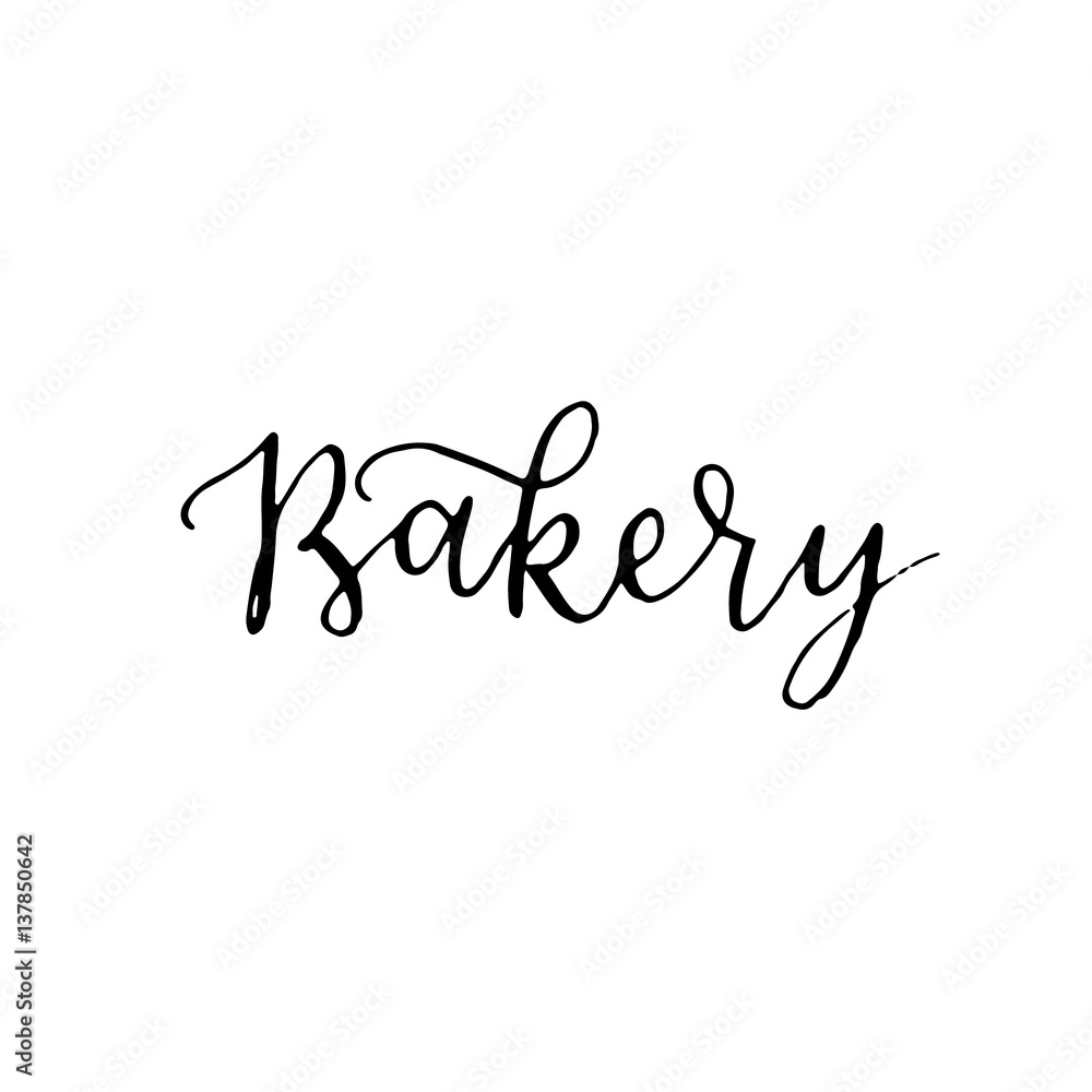 Vector vintage bakery hand lettering logo, badge. Typography design elements, modern calligraphy illustration with cookie illustrations for prints, cards, posters, products packaging, branding.