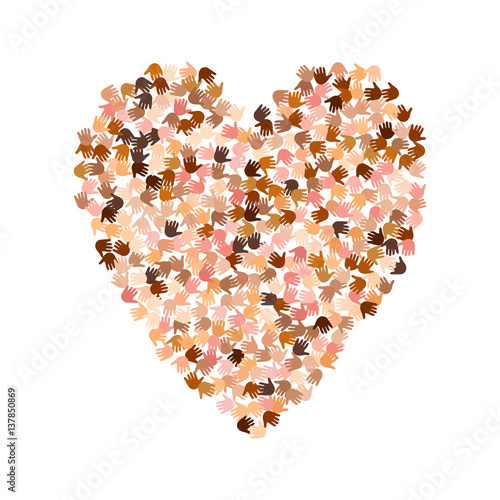 Illustration of big heart shape filled with hearts