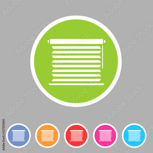 Window louvers, plisse, jalousie, blinds, rolls, vertical, horizontal, symbols, icons.