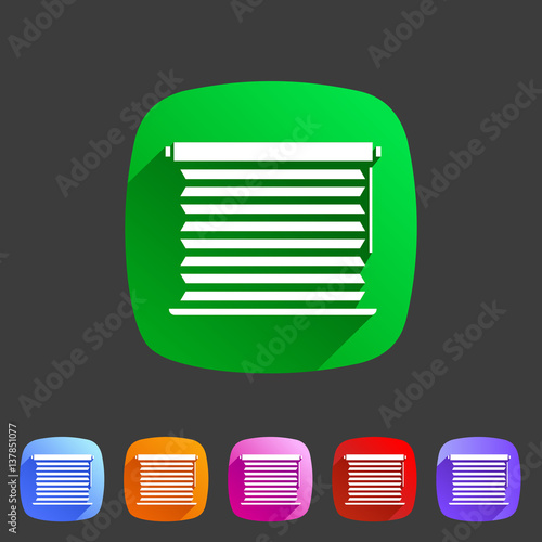 Window louvers, plisse, jalousie, blinds, rolls, vertical, horizontal, symbols, icons.