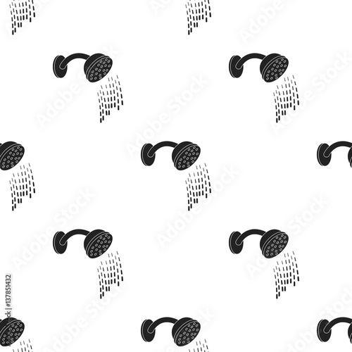 Shower icon in black style isolated on white background. Hotel pattern stock vector illustration.