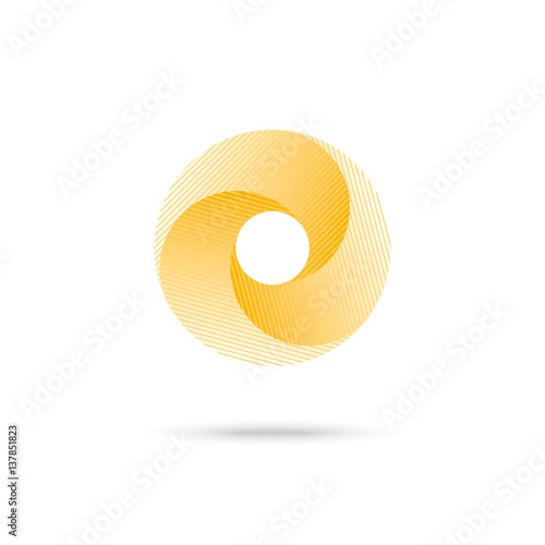 Abstract shape, yellow 3d torus, eps10 vector