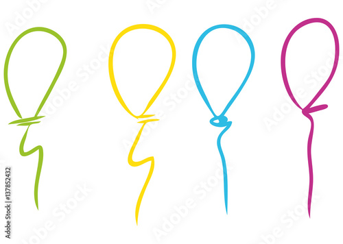 Bunte Luftballons fliegen