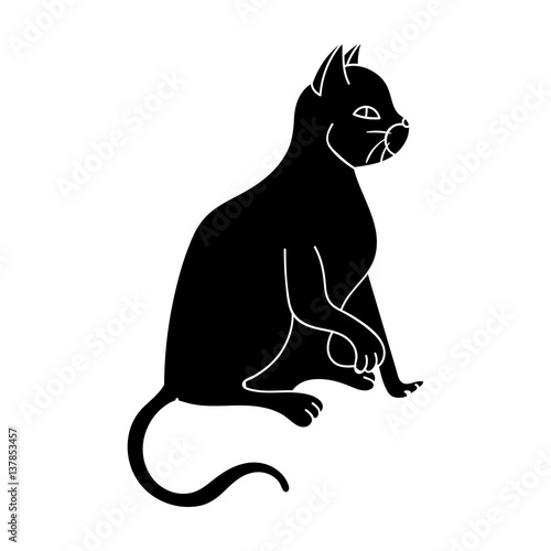 American Shorthair icon in black style isolated on white background. Cat breeds symbol stock vector illustration.