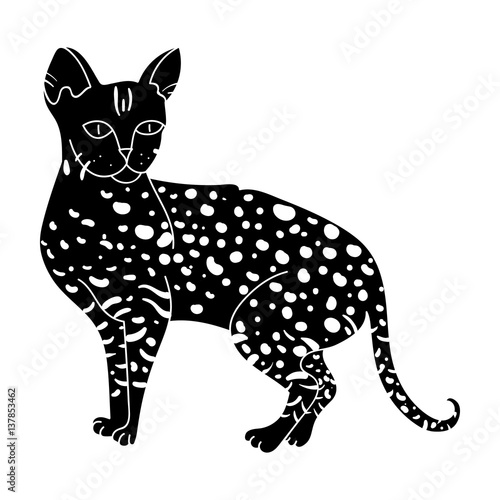 Savannah icon in black style isolated on white background. Cat breeds symbol stock vector illustration.