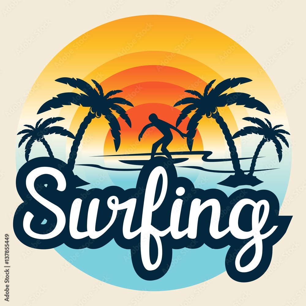 Surfing typographical posters template