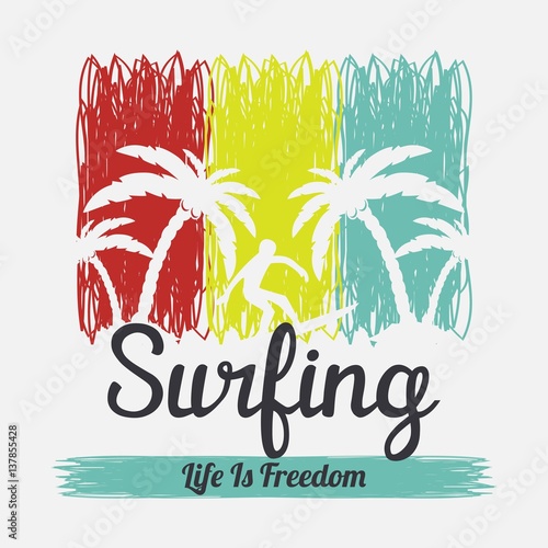 Surfing typographical posters template