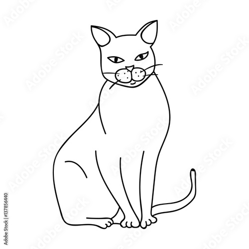 Chartreux icon in outline style isolated on white background. Cat breeds symbol stock vector illustration.