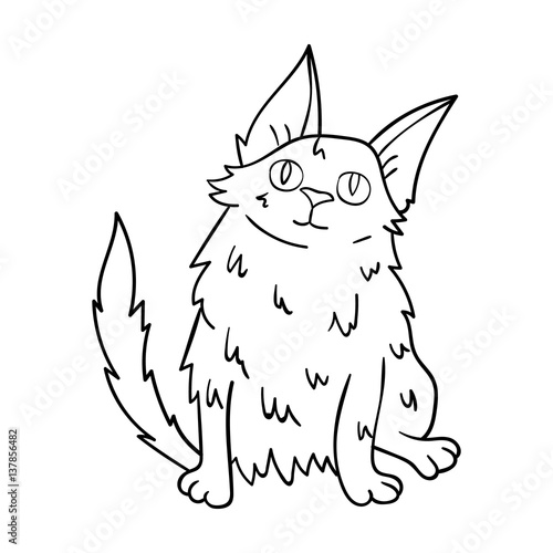 Turkish Angora icon in outline style isolated on white background. Cat breeds symbol stock vector illustration.