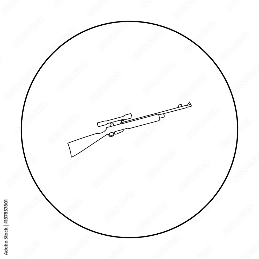 Rifle sniper gun icon outline. Single weapon icon from the big ...