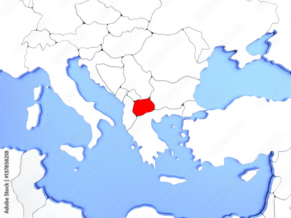 Macedonia in red on map