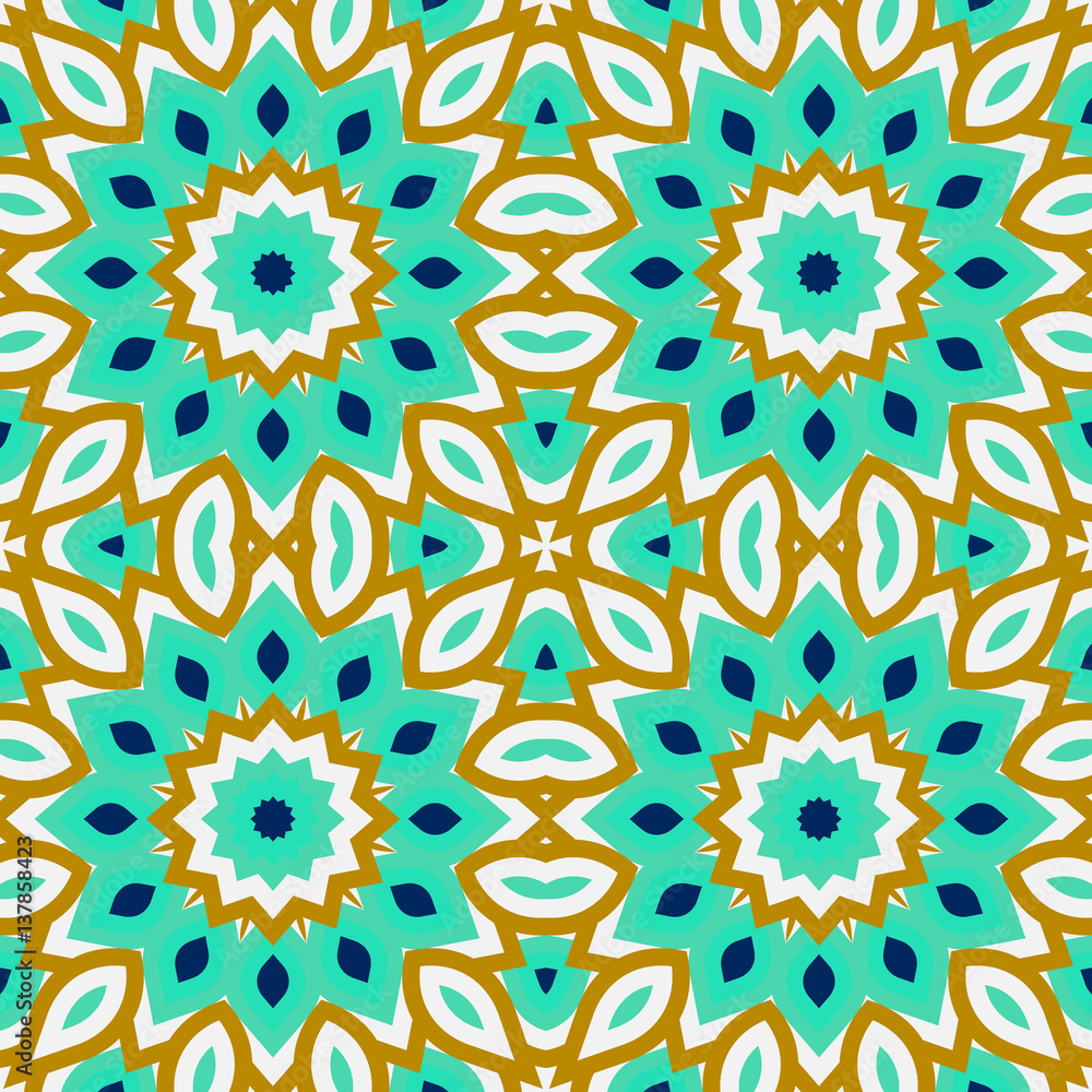 Arabic ornament with abstract flowers Arabic ornament with abstract flowers