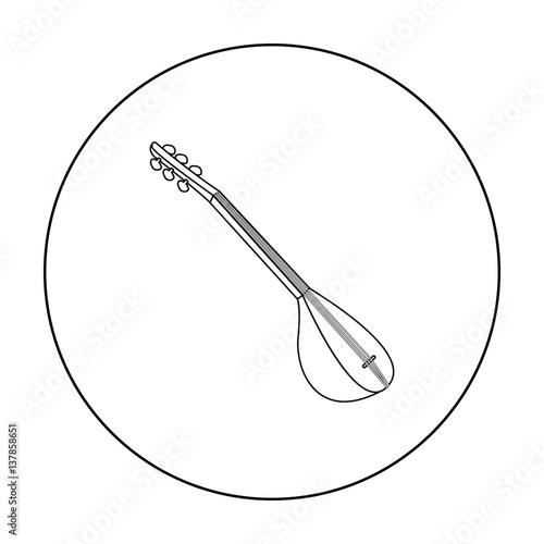 Saz icon in outline style isolated on white background. Turkey symbol stock vector illustration.