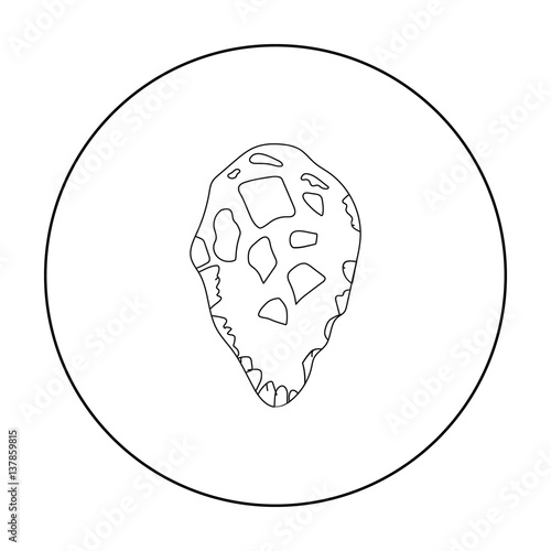 Stone tool icon in outline style isolated on white background. Stone age symbol stock vector illustration.