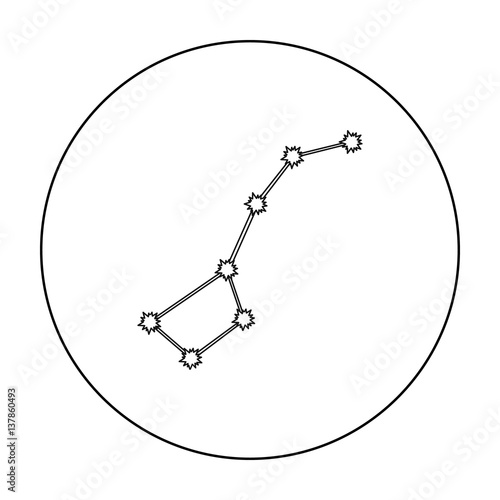 Ursa Major icon in outline style isolated on white background. Space symbol stock vector illustration.
