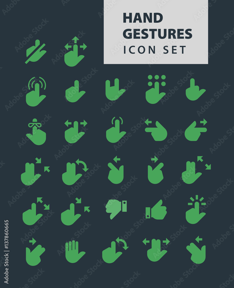 hand gestures Icon set hand gestures Icon set