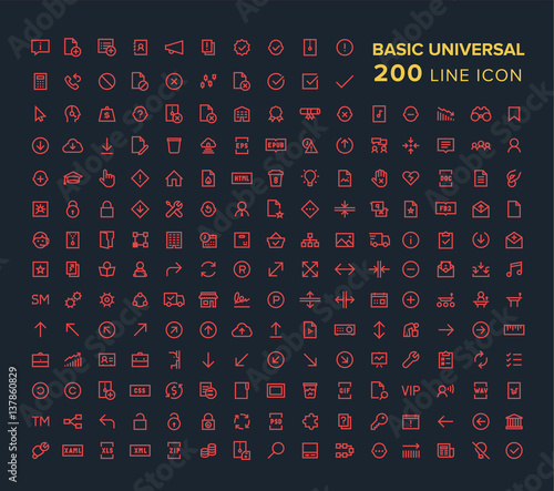 Basic Universal Line icon set