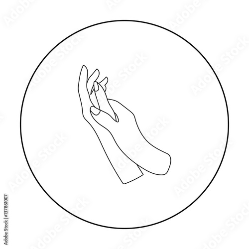 Hands moisturizing icon in outline style isolated on white background. Skin care symbol stock vector illustration.