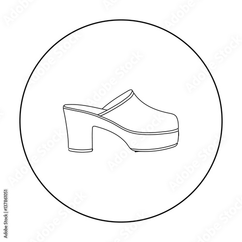 Klogs icon in outline style isolated on white background. Shoes symbol stock vector illustration. photo