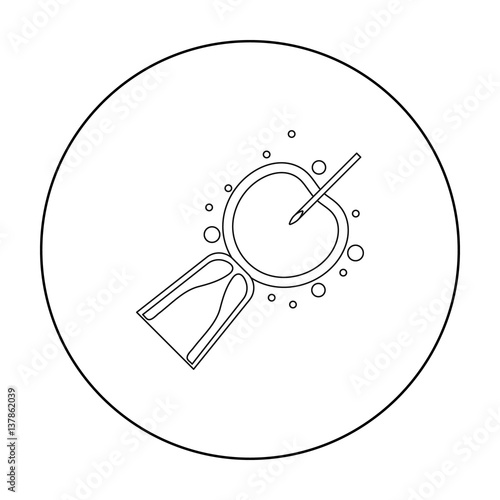 Artificial insemination icon in outline style isolated on white background. Pregnancy symbol stock vector illustration.