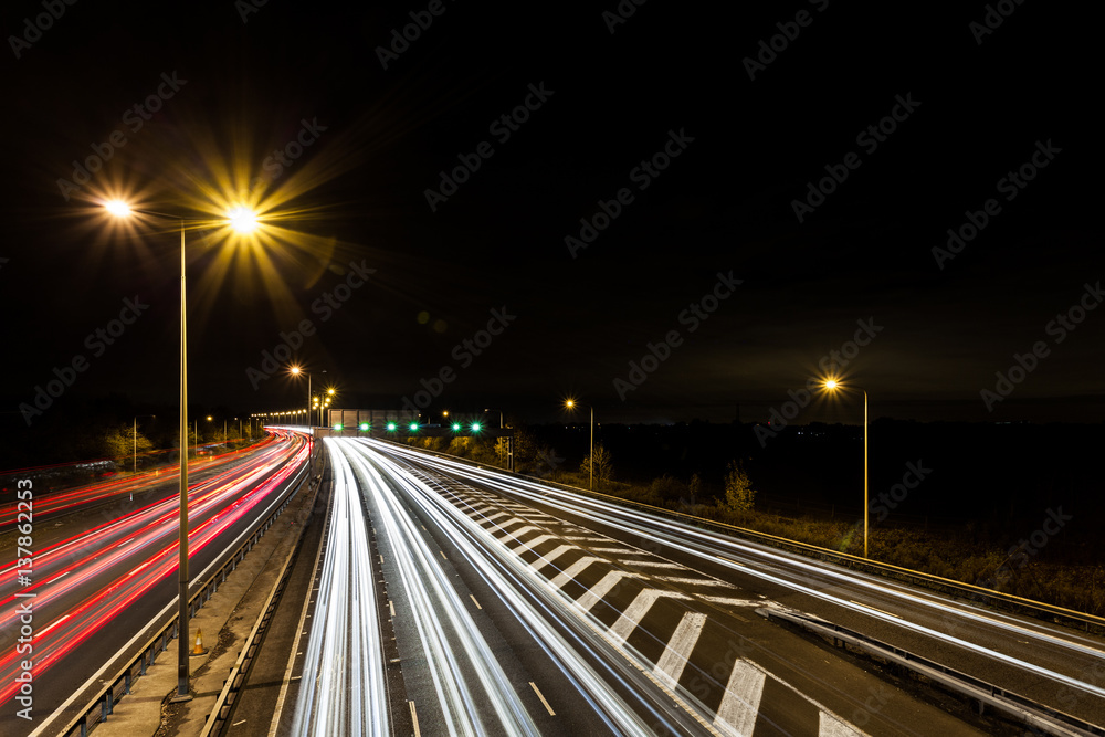 London motorway at night