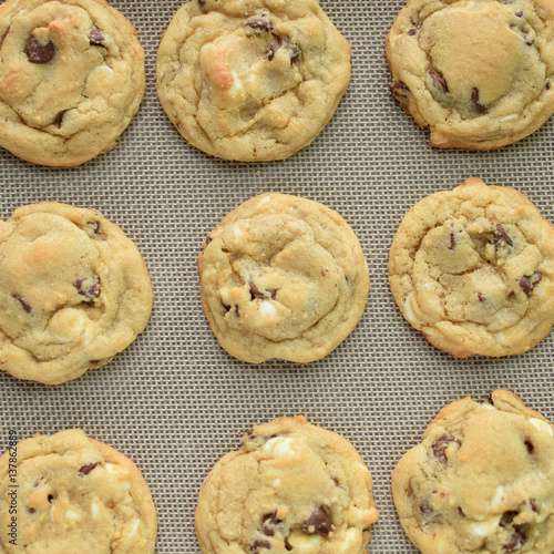Wallpaper Mural perfect fresh baked milk chocolate chip cookies on the cookie sheet Torontodigital.ca