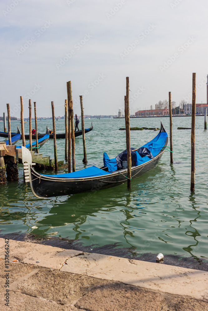 Venice big channel with  gondola 