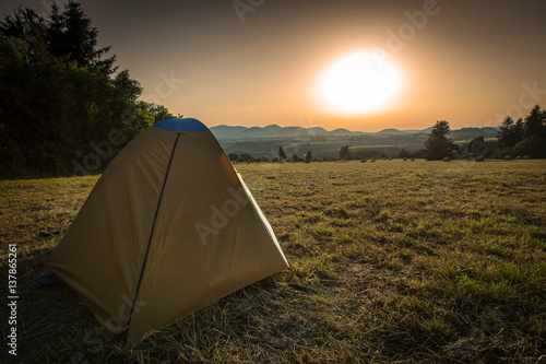 Vacationing in the Auvergne France in a tent