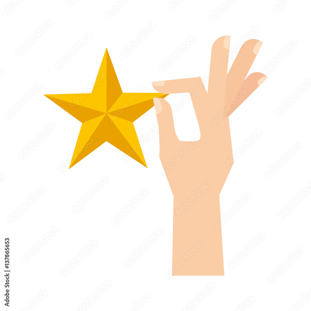 hand human with star vector illustration design hand human with star vector illustration design