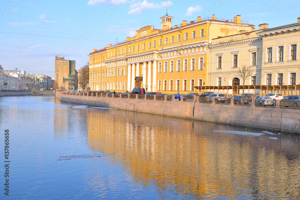 View of Moyka River and Yusupov Palace.