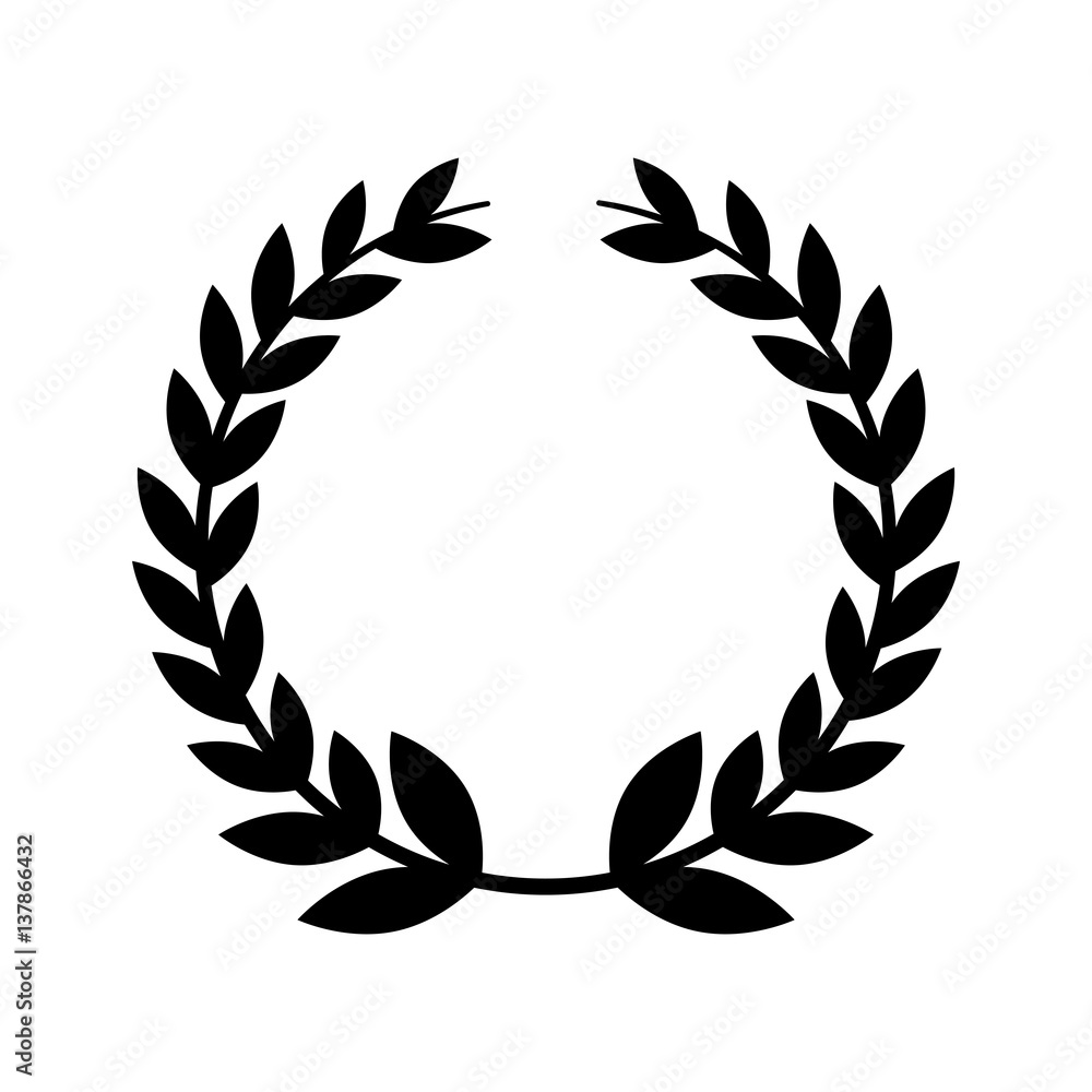 wreath leafs crown emblem vector illustration design