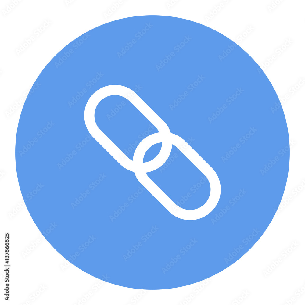 Link_Share icon - Flat design, glyph style icon - Blue circle colored Link_Share icon - Flat design, glyph style icon - Blue circle colored