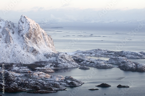 Aerial view of Lofoten, Norway, November 2008 photo