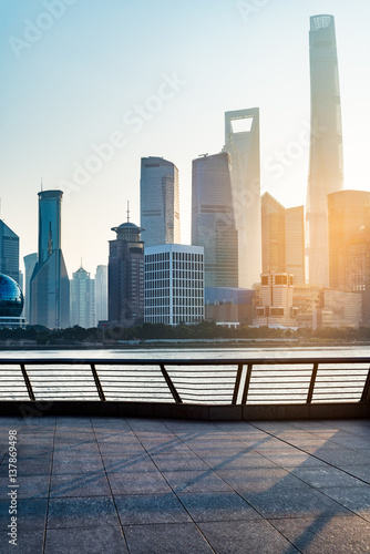 Shanghai skyline in China.