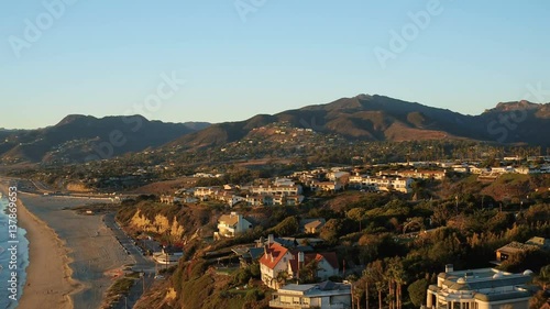 Malibu Aerial Point Dume Homes v18 Flying low over coastal homes and beach panning. photo
