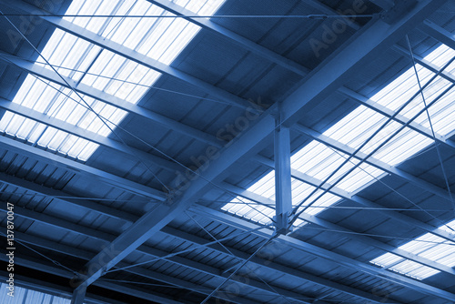 Industry ceiling in cyanotype picture style