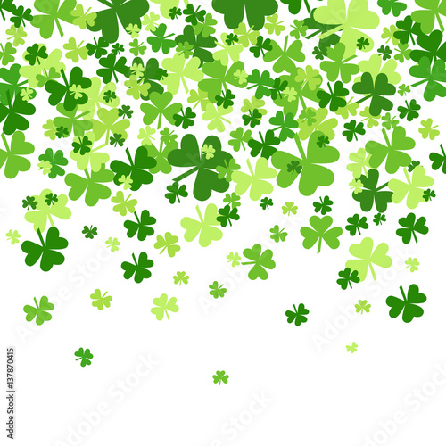 Shamrock Pattern Background Saint Patrick Day Beer Festival Banner Flat Vector Illustration