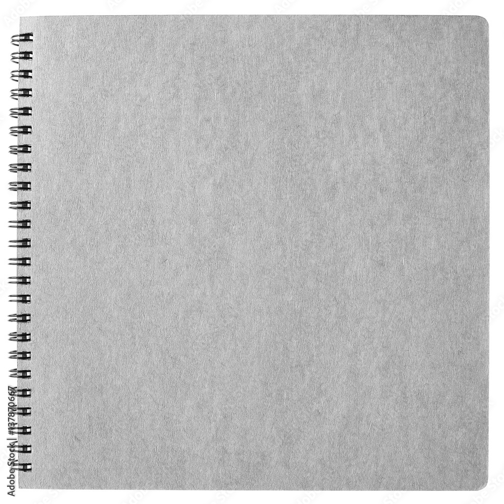 Isolated grey notebook with ring binder Isolated grey notebook with ring binder
