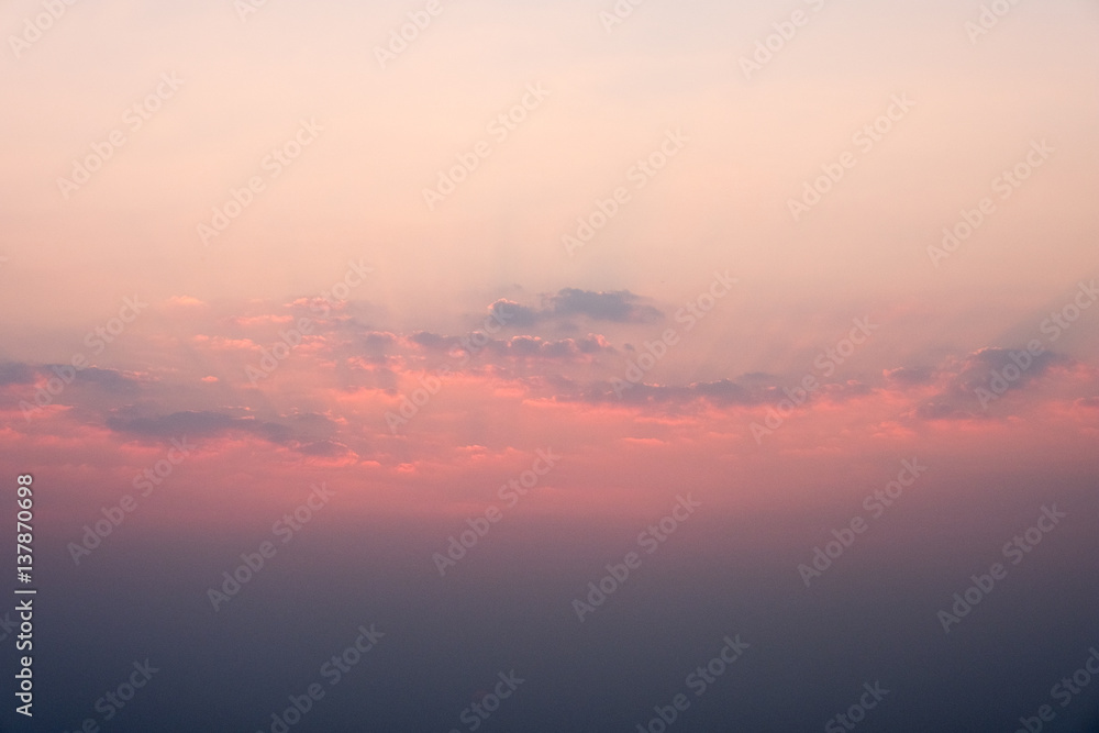 Pastel color pink and purple sky with sunset