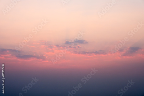 Pastel color pink and purple sky with sunset