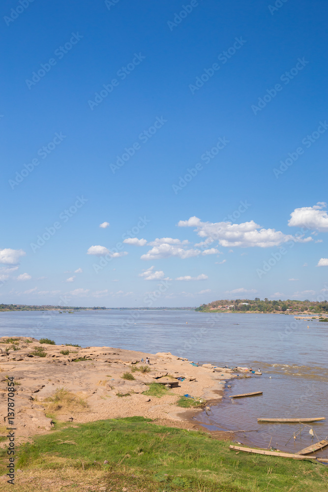 Mekong river at Keang Ka Bao, Mukdahan, Thailand