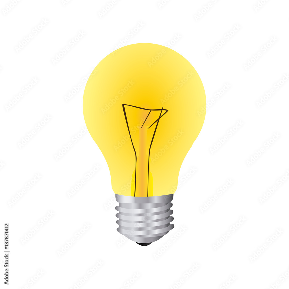 yellow bulb icon image, vector illustration design stock