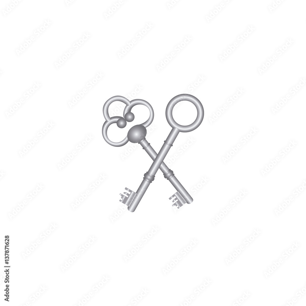 silver old keys icon stock, vector illustration image design silver old keys icon stock, vector illustration image design