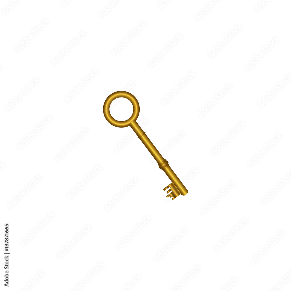 gold old key icon stock, vector illustration image design gold old key icon stock, vector illustration image design