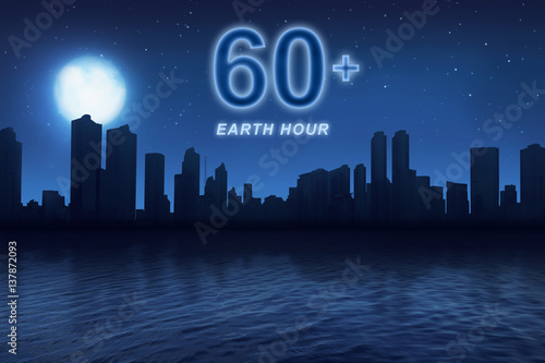 Earth hour message to turn off electrical equipment in 60 minutes