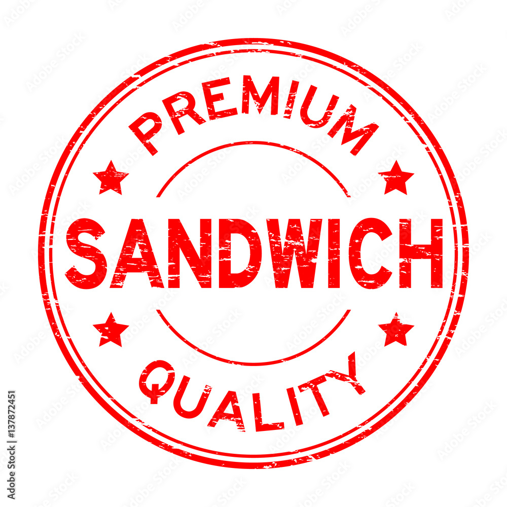 Grunge red premium quality sandwich round rubber stamp Grunge red premium quality sandwich round rubber stamp