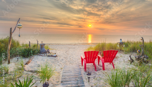 Sunrise w/ chairs © Clendaniel Photo